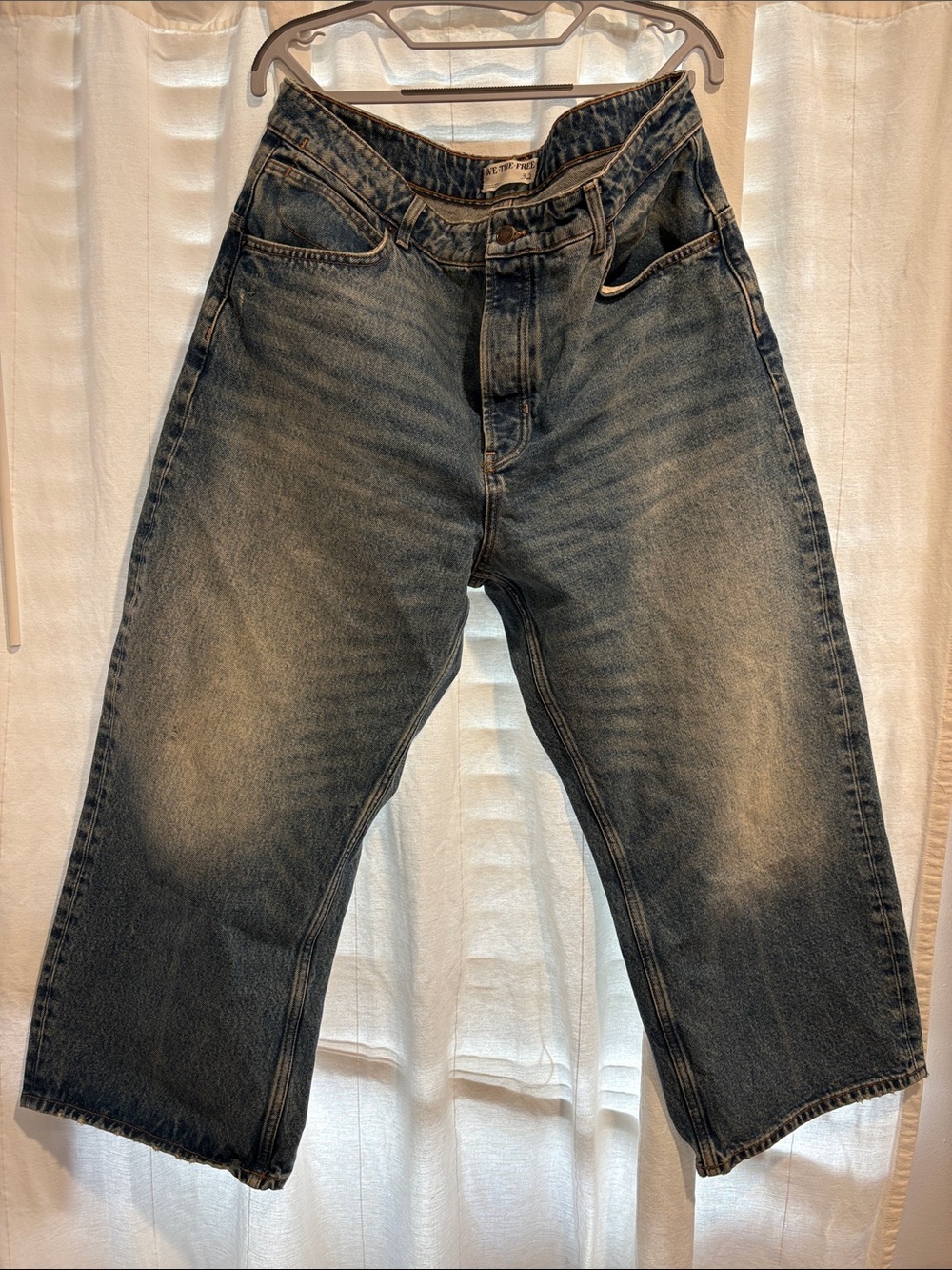 We The Free Deep Trance Dropped Boyfriend Free People Women Denim Jeans Size 32